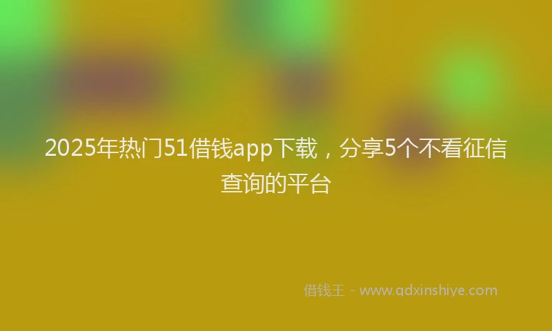 2025年热门51借钱app下载，分享5个不看征信查询的平台