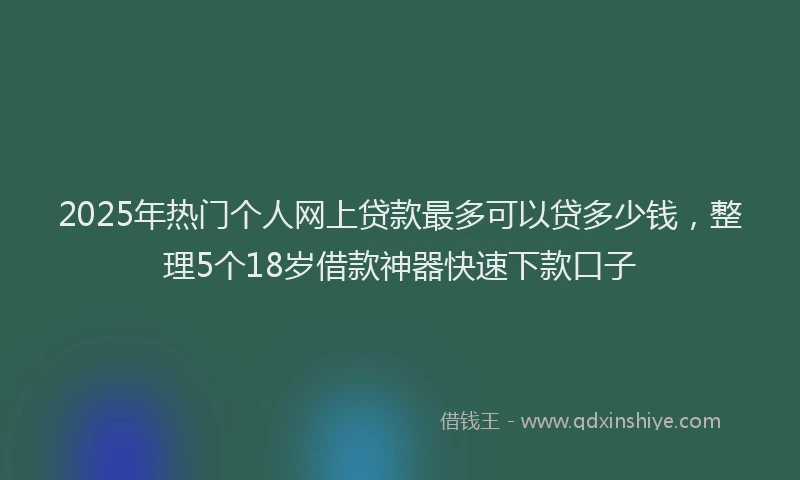 2025年热门个人网上贷款最多可以贷多少钱，整理5个18岁借款神器快速下款口子