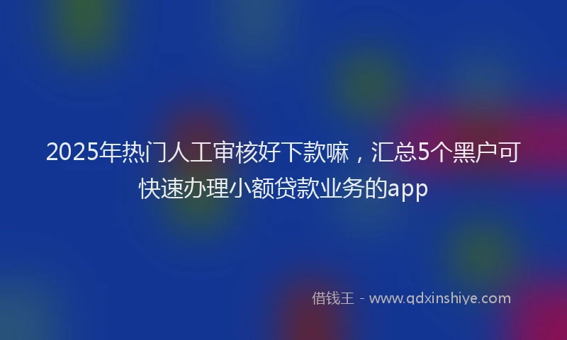 2025年热门人工审核好下款嘛，汇总5个黑户可快速办理小额贷款业务的app
