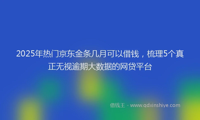 2025年热门京东金条几月可以借钱，梳理5个真正无视逾期大数据的网贷平台