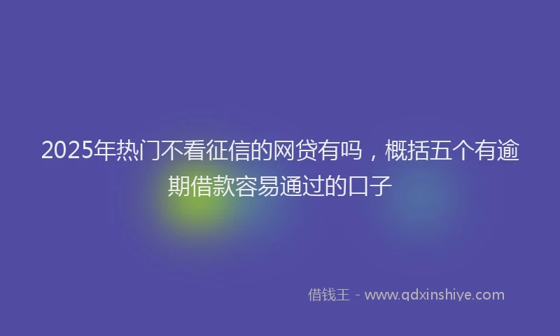 2025年热门不看征信的网贷有吗，概括五个有逾期借款容易通过的口子