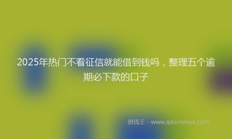 2025年热门不看征信就能借到钱吗，整理五个逾期必下款的口子