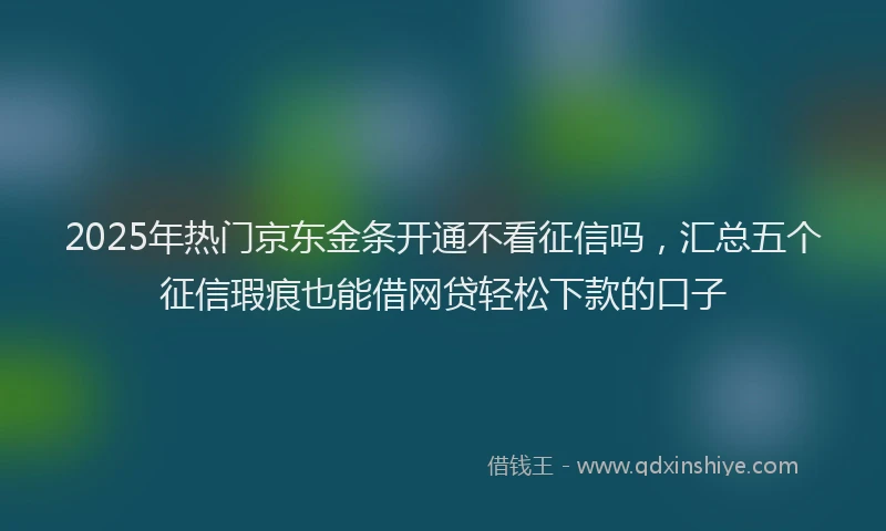 2025年热门京东金条开通不看征信吗，汇总五个征信瑕疵也能借网贷轻松下款的口子