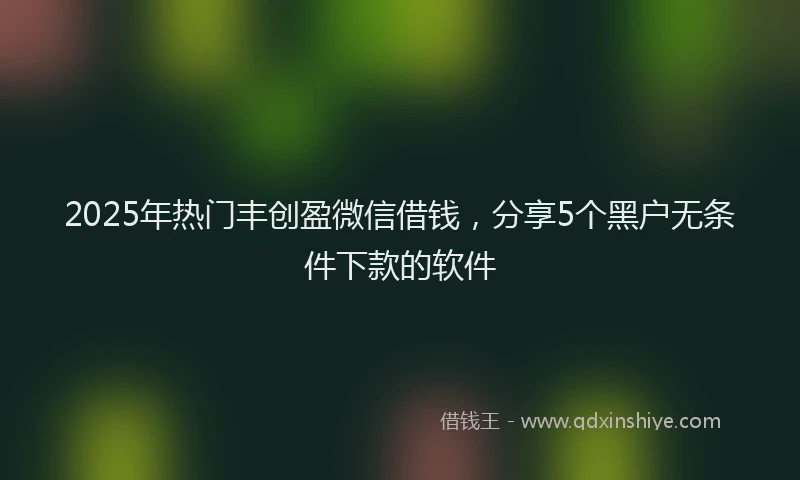 2025年热门丰创盈微信借钱，分享5个黑户无条件下款的软件