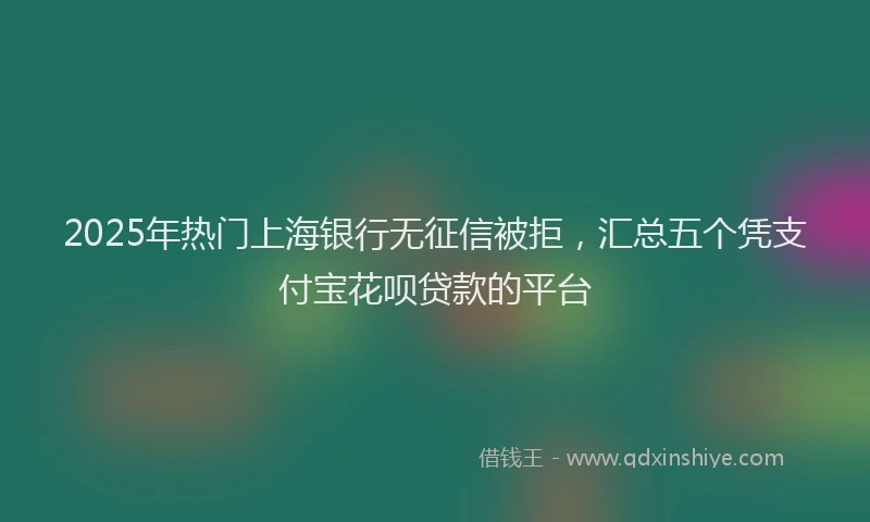 2025年热门上海银行无征信被拒，汇总五个凭支付宝花呗贷款的平台