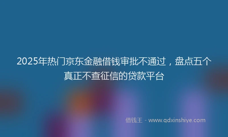 2025年热门京东金融借钱审批不通过，盘点五个真正不查征信的贷款平台