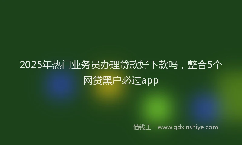 2025年热门业务员办理贷款好下款吗，整合5个网贷黑户必过app
