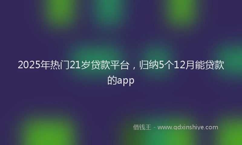 2025年热门21岁贷款平台，归纳5个12月能贷款的app