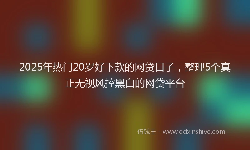 2025年热门20岁好下款的网贷口子，整理5个真正无视风控黑白的网贷平台