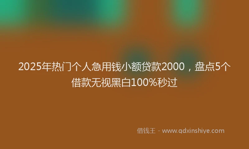 2025年热门个人急用钱小额贷款2000，盘点5个借款无视黑白100%秒过