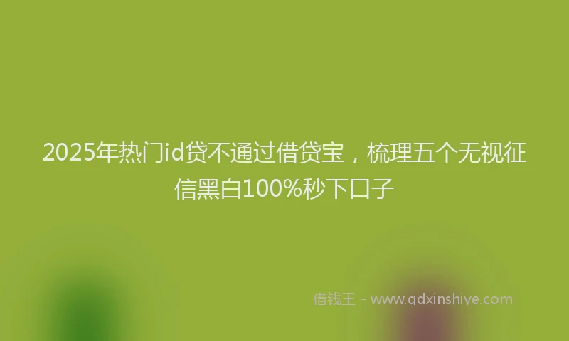 2025年热门id贷不通过借贷宝，梳理五个无视征信黑白100%秒下口子