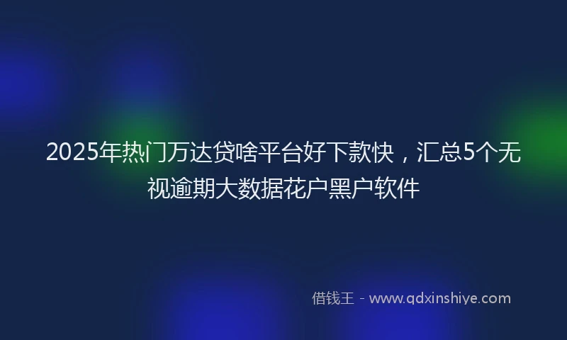 2025年热门万达贷啥平台好下款快，汇总5个无视逾期大数据花户黑户软件