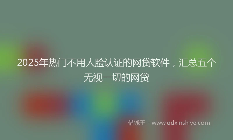 2025年热门不用人脸认证的网贷软件，汇总五个无视一切的网贷