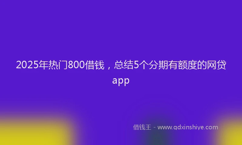 2025年热门800借钱，总结5个分期有额度的网贷app