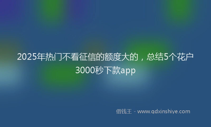 2025年热门不看征信的额度大的，总结5个花户3000秒下款app