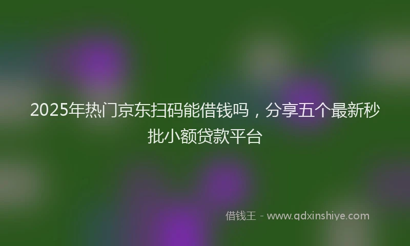 2025年热门京东扫码能借钱吗，分享五个最新秒批小额贷款平台