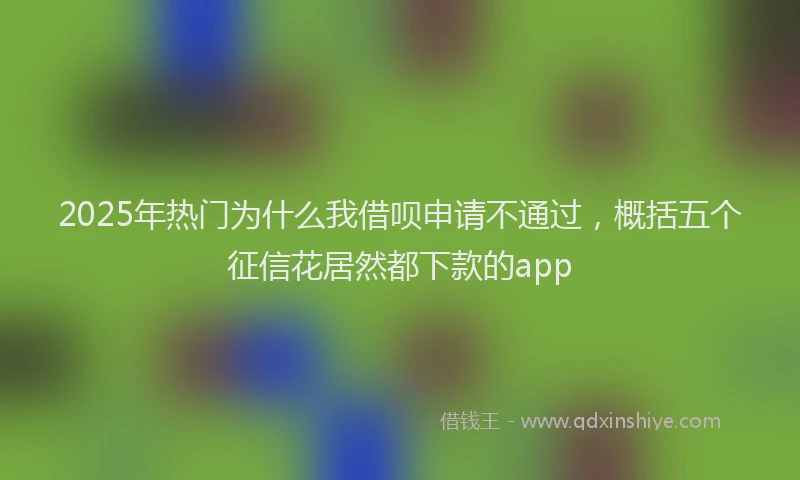 2025年热门为什么我借呗申请不通过，概括五个征信花居然都下款的app
