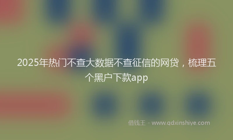 2025年热门不查大数据不查征信的网贷，梳理五个黑户下款app