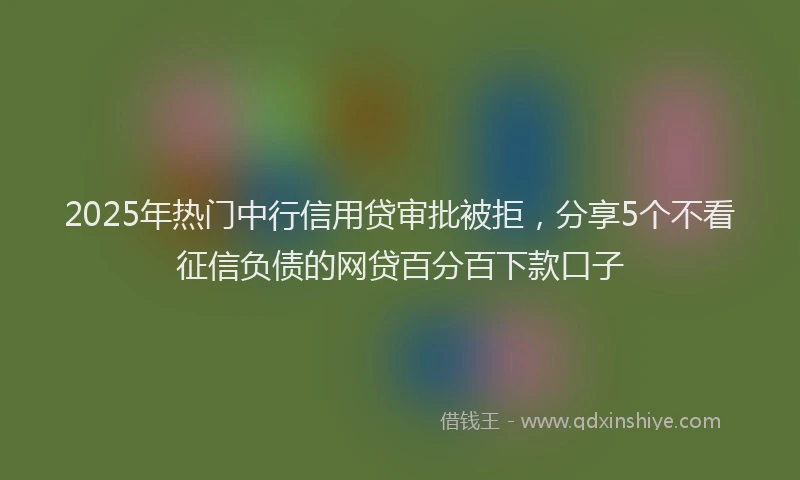 2025年热门中行信用贷审批被拒，分享5个不看征信负债的网贷百分百下款口子