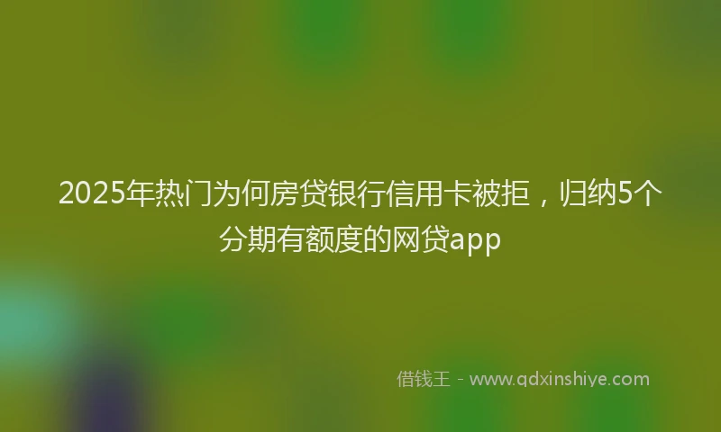 2025年热门为何房贷银行信用卡被拒，归纳5个分期有额度的网贷app