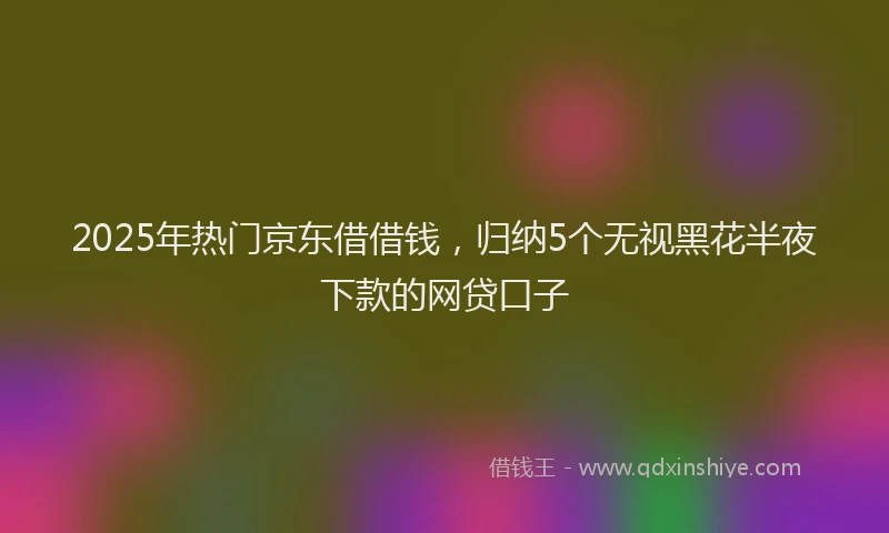2025年热门京东借借钱，归纳5个无视黑花半夜下款的网贷口子