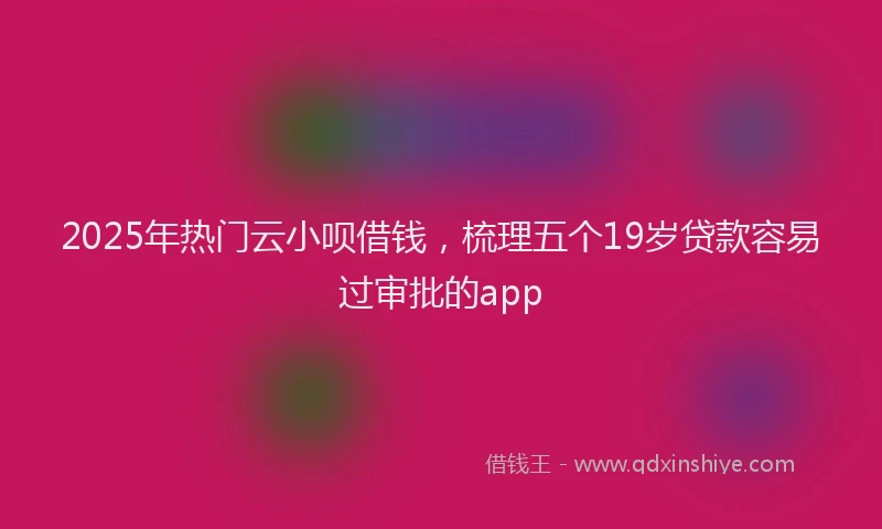 2025年热门云小呗借钱，梳理五个19岁贷款容易过审批的app