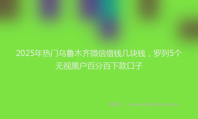 2025年热门乌鲁木齐微信借钱几块钱，罗列5个无视黑户百分百下款口子