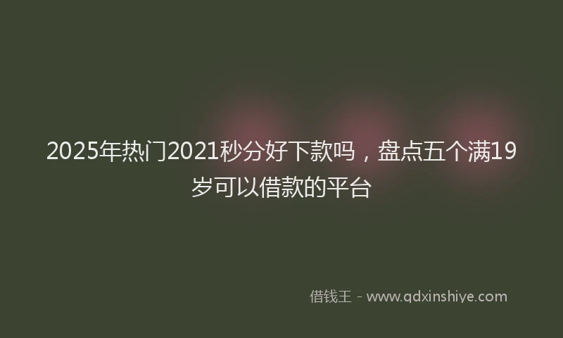 2025年热门2021秒分好下款吗，盘点五个满19岁可以借款的平台