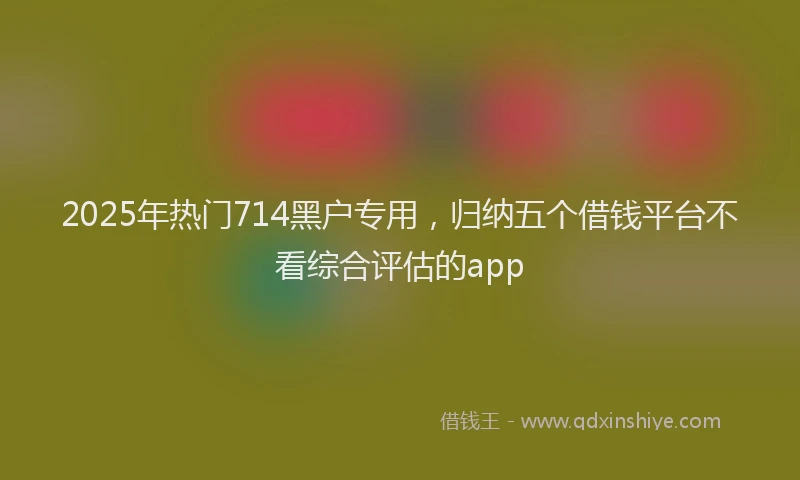 2025年热门714黑户专用，归纳五个借钱平台不看综合评估的app