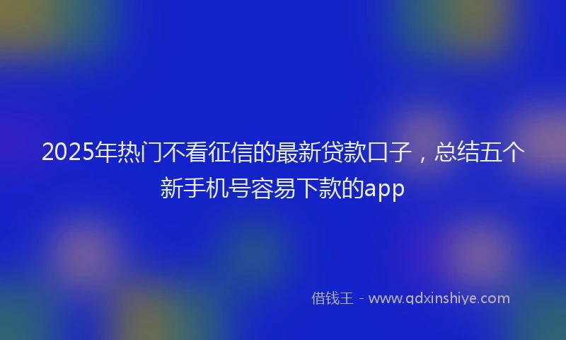2025年热门不看征信的最新贷款口子，总结五个新手机号容易下款的app