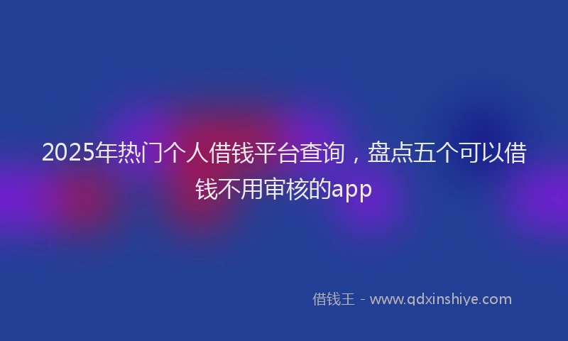 2025年热门个人借钱平台查询，盘点五个可以借钱不用审核的app