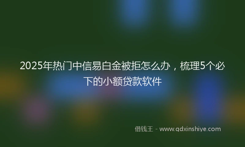 2025年热门中信易白金被拒怎么办，梳理5个必下的小额贷款软件
