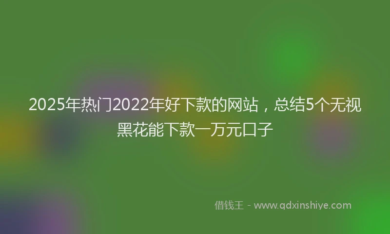 2025年热门2022年好下款的网站，总结5个无视黑花能下款一万元口子