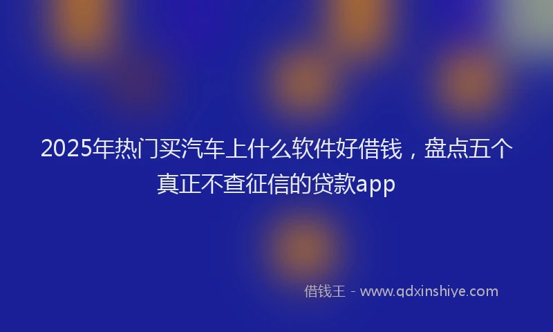 2025年热门买汽车上什么软件好借钱，盘点五个真正不查征信的贷款app