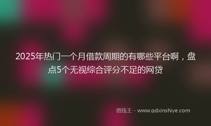 2025年热门一个月借款周期的有哪些平台啊，盘点5个无视综合评分不足的网贷