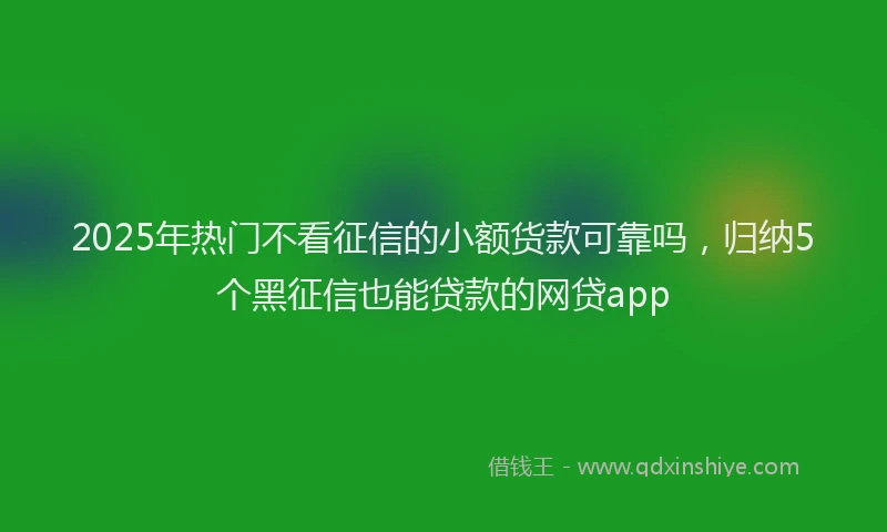 2025年热门不看征信的小额货款可靠吗，归纳5个黑征信也能贷款的网贷app