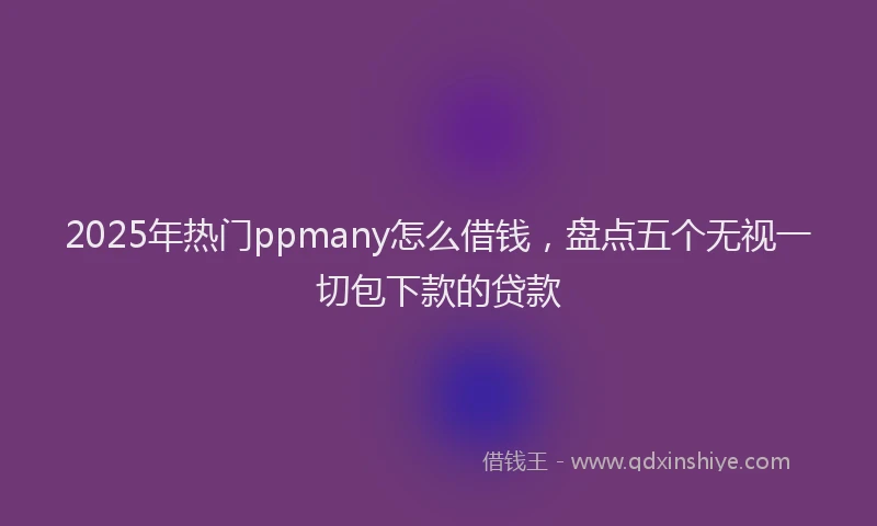 2025年热门ppmany怎么借钱，盘点五个无视一切包下款的贷款