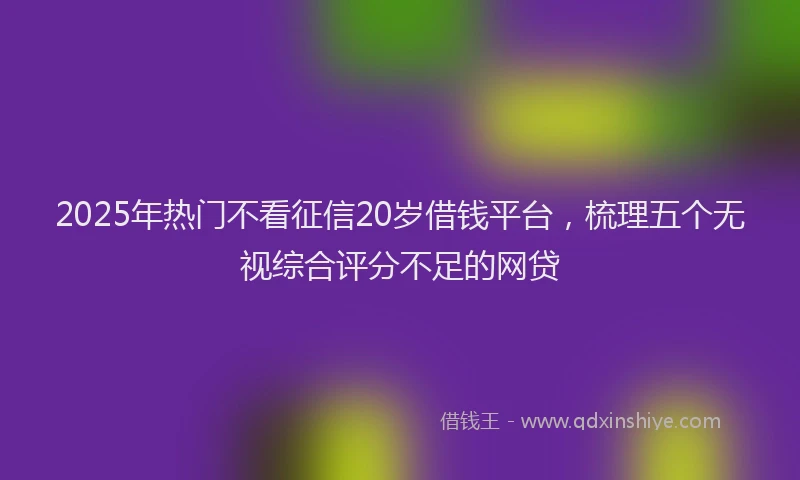 2025年热门不看征信20岁借钱平台，梳理五个无视综合评分不足的网贷