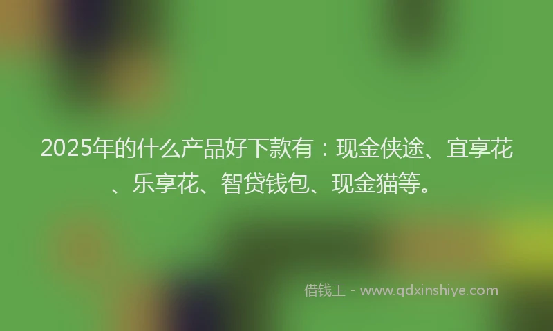 2025年的什么产品好下款有：现金侠途、宜享花、乐享花、智贷钱包、现金猫等。