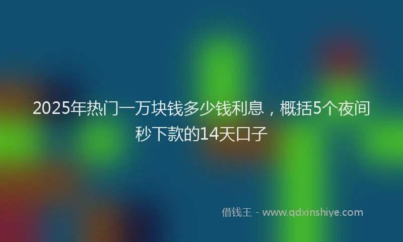 2025年热门一万块钱多少钱利息，概括5个夜间秒下款的14天口子