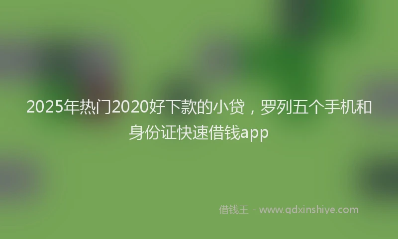 2025年热门2020好下款的小贷，罗列五个手机和身份证快速借钱app