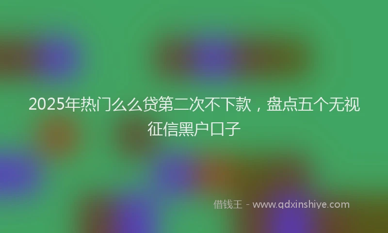 2025年热门么么贷第二次不下款，盘点五个无视征信黑户口子