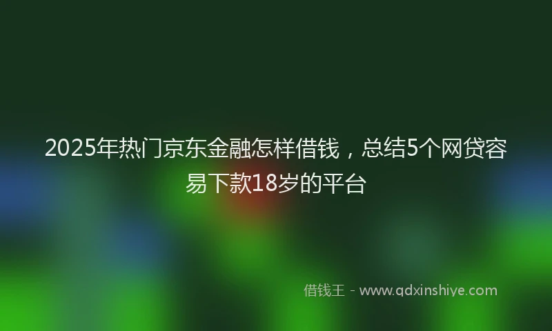 2025年热门京东金融怎样借钱，总结5个网贷容易下款18岁的平台