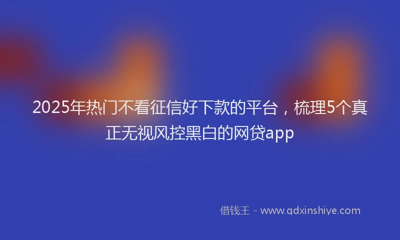 2025年热门不看征信好下款的平台，梳理5个真正无视风控黑白的网贷app
