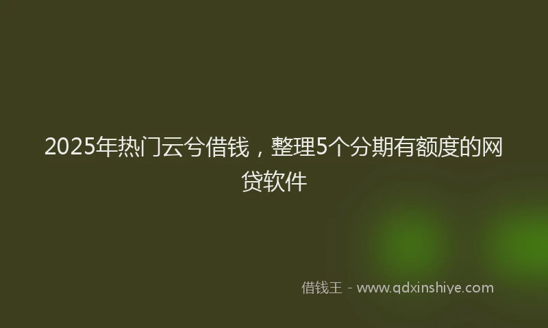 2025年热门云兮借钱，整理5个分期有额度的网贷软件