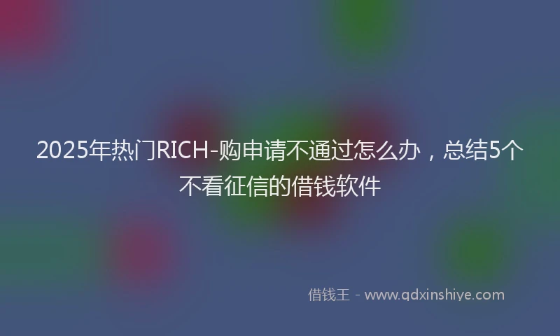 2025年热门RICH-购申请不通过怎么办，总结5个不看征信的借钱软件