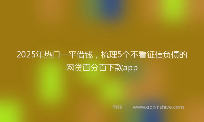 2025年热门一平借钱，梳理5个不看征信负债的网贷百分百下款app