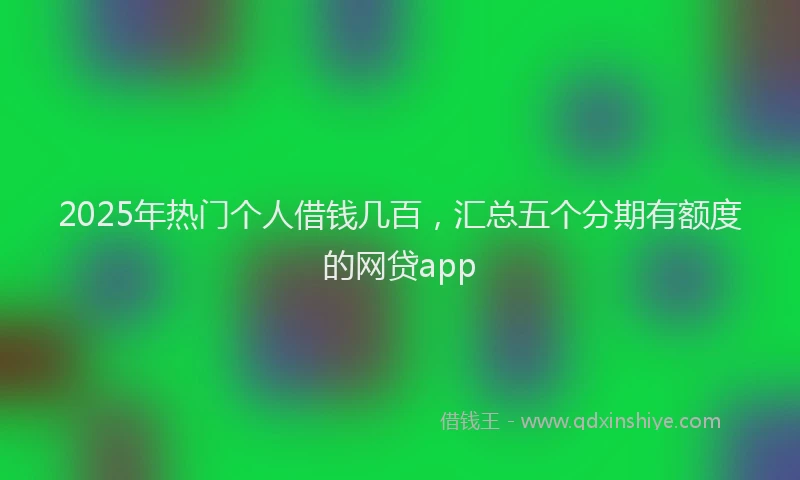 2025年热门个人借钱几百，汇总五个分期有额度的网贷app
