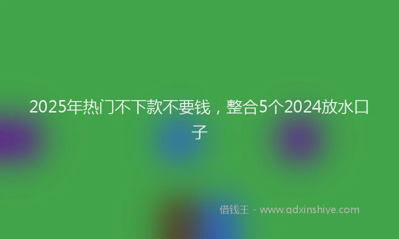 2025年热门不下款不要钱，整合5个2024放水口子