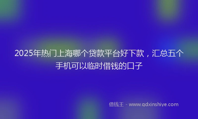 2025年热门上海哪个贷款平台好下款，汇总五个手机可以临时借钱的口子
